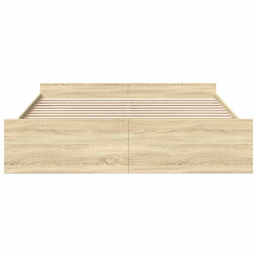 Cadre de lit avec tiroirs sans matelas chêne sonoma 200x200 cm - XIOS
