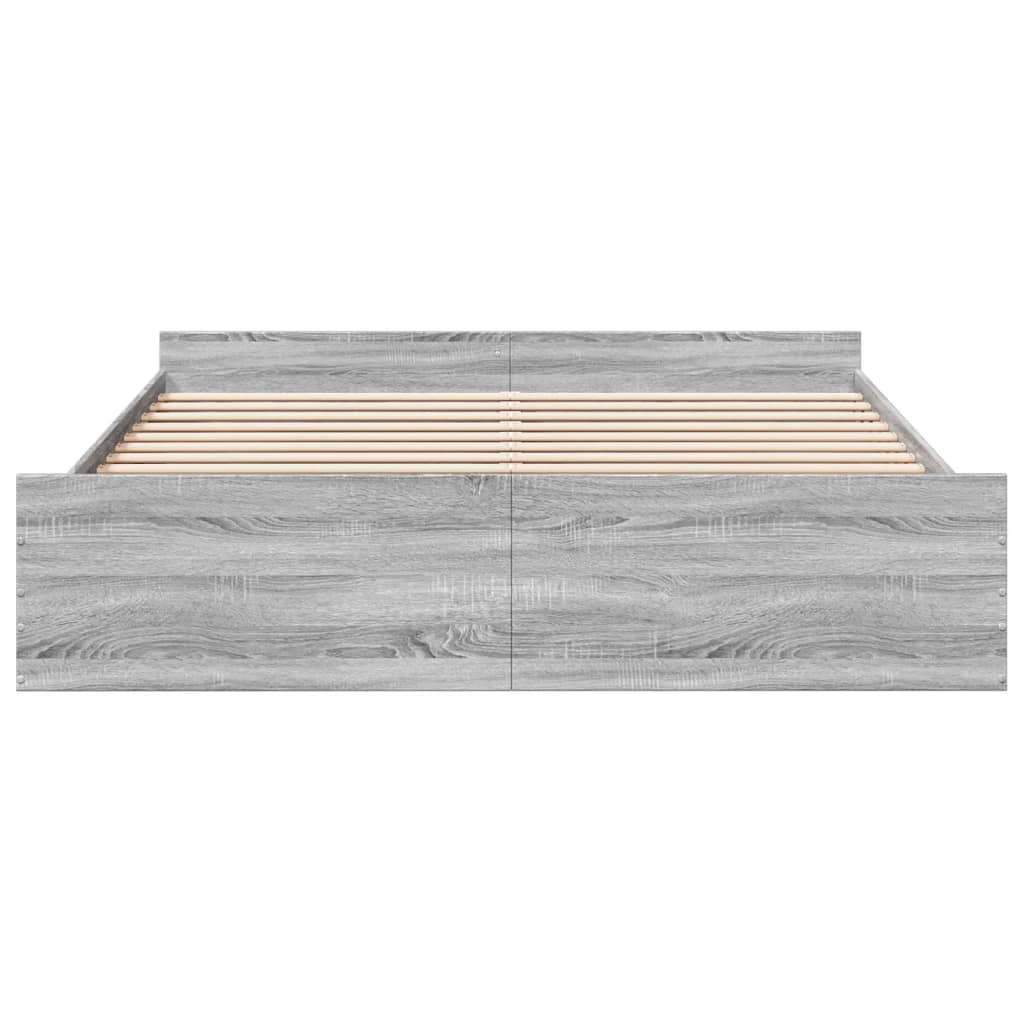 Cadre de lit avec tiroirs sans matelas sonoma gris 200x200 cm - XIOS