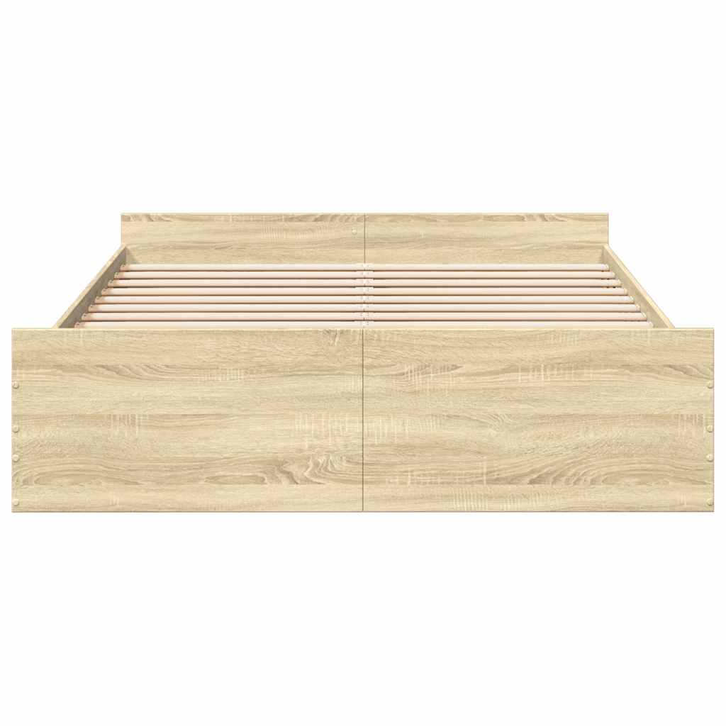 Cadre de lit avec tiroirs sans matelas chêne sonoma 150x200 cm - XIOS