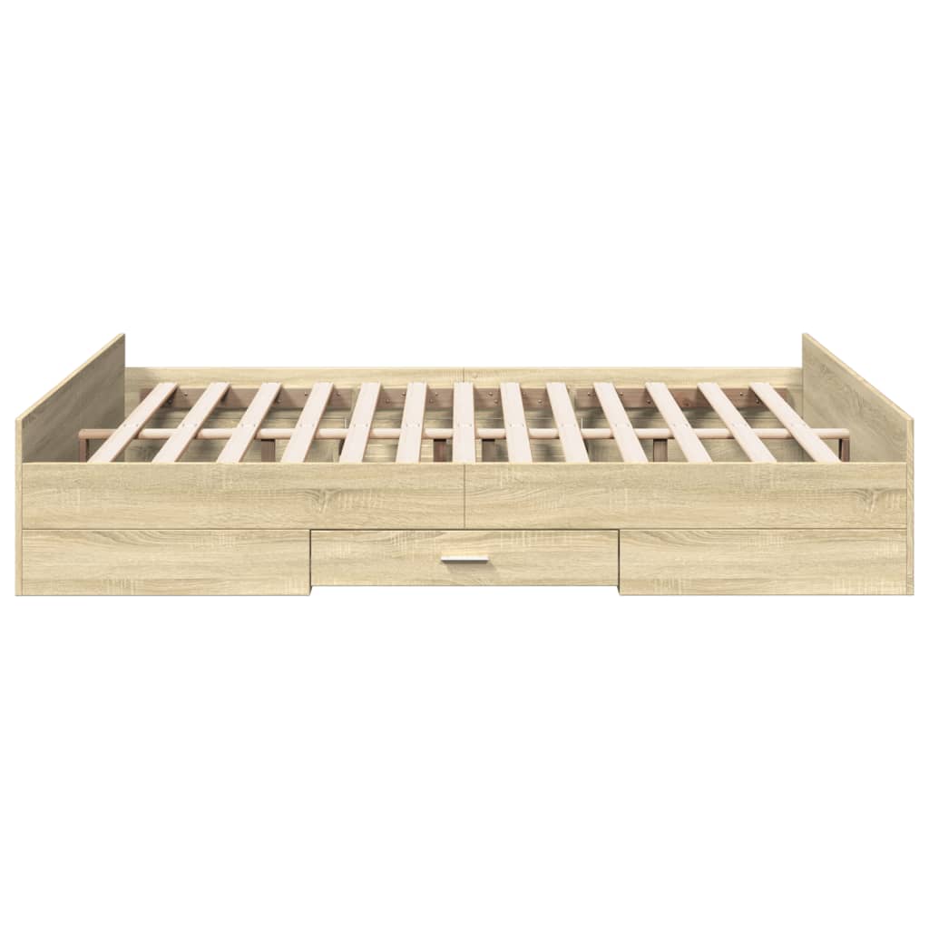 Cadre de lit avec tiroirs sans matelas chêne sonoma 150x200 cm - XIOS