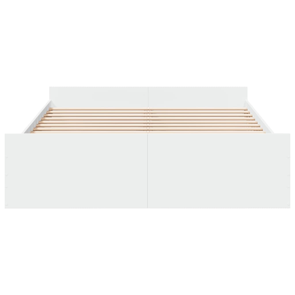 Cadre de lit avec tiroirs sans matelas blanc 140x200 cm - XIOS