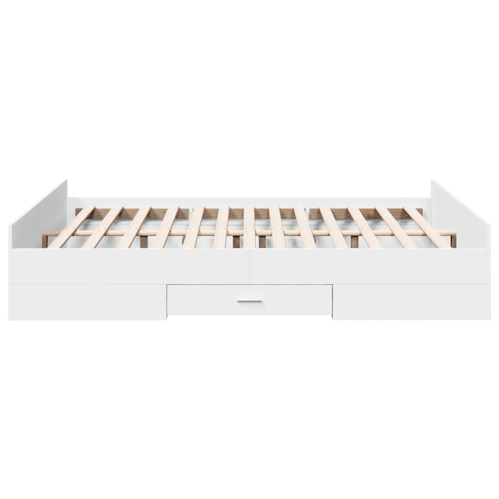 Cadre de lit avec tiroirs sans matelas blanc 140x200 cm - XIOS