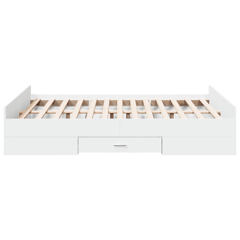 Cadre de lit avec tiroirs sans matelas blanc 120x200 cm - XIOS
