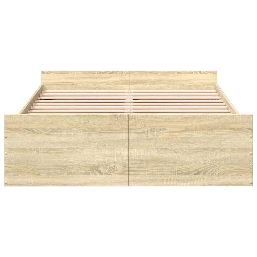 Cadre de lit avec tiroirs sans matelas chêne sonoma 120x200 cm - XIOS
