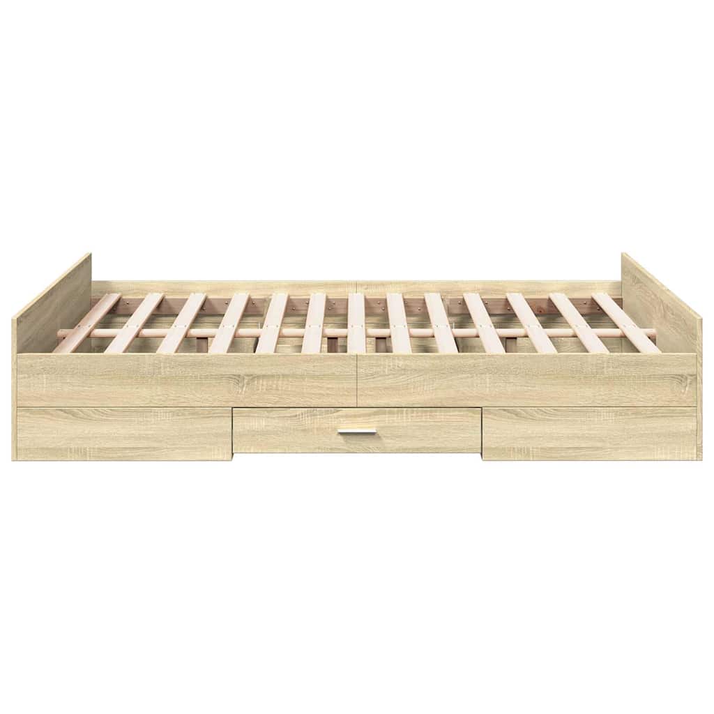 Cadre de lit avec tiroirs sans matelas chêne sonoma 120x200 cm - XIOS
