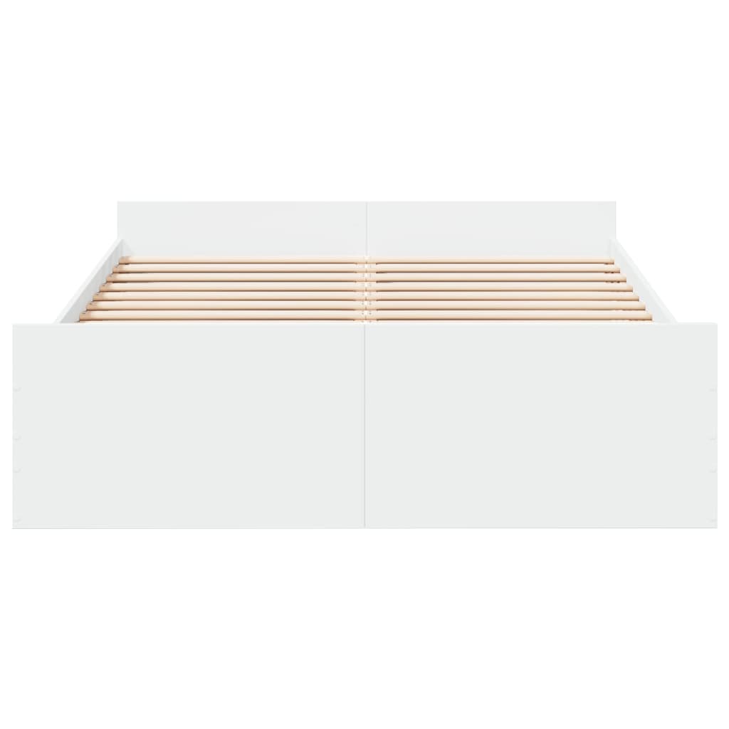 Cadre de lit avec tiroirs sans matelas blanc 135x190 cm - XIOS