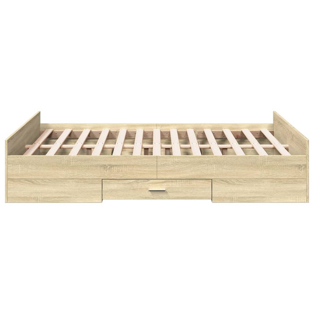 Cadre de lit avec tiroirs sans matelas chêne sonoma 135x190 cm - XIOS