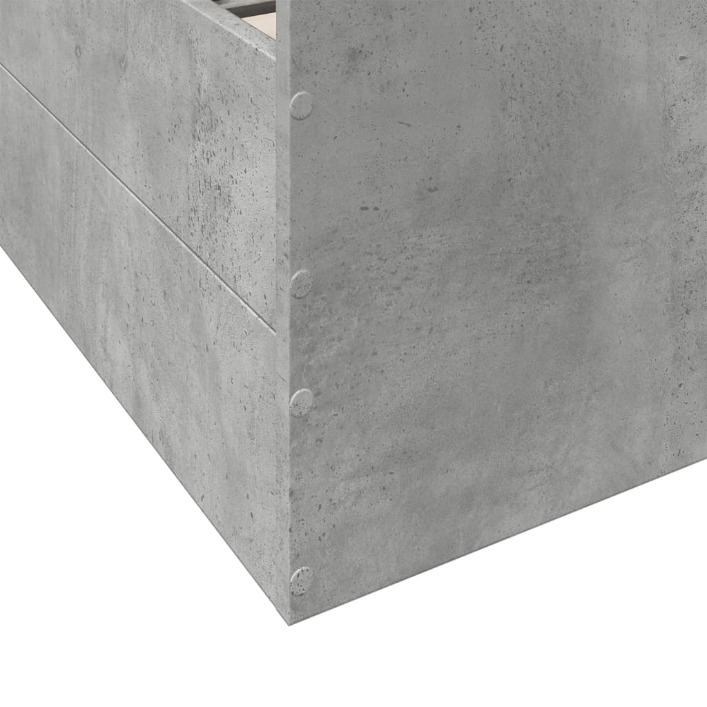 Cadre de lit avec tiroirs sans matelas gris béton 135x190 cm - XIOS
