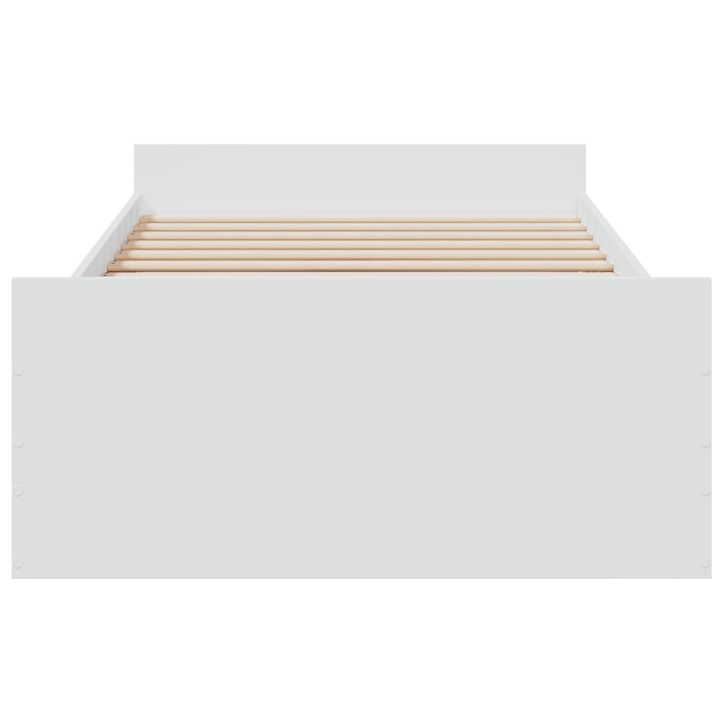Cadre de lit avec tiroirs sans matelas blanc 100x200 cm - XIOS