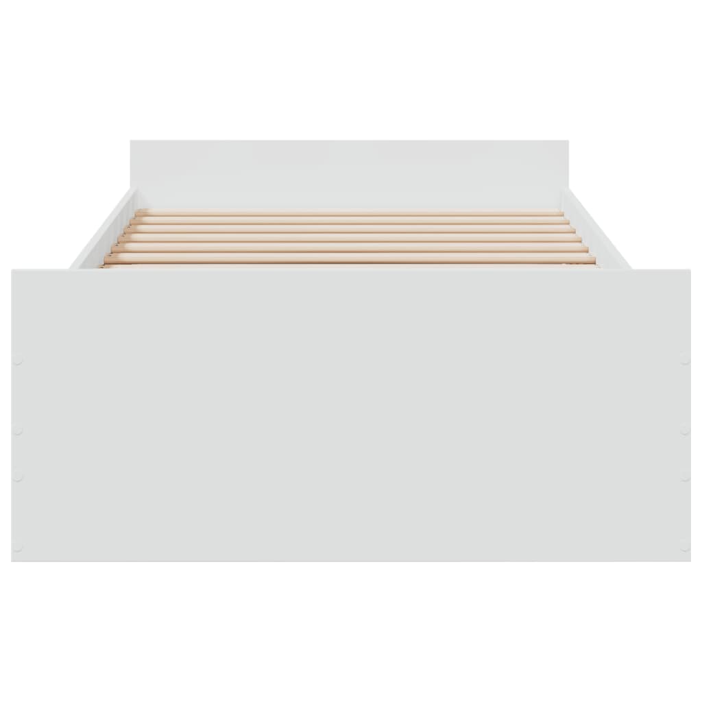 Cadre de lit avec tiroirs sans matelas blanc 90x200 cm - XIOS