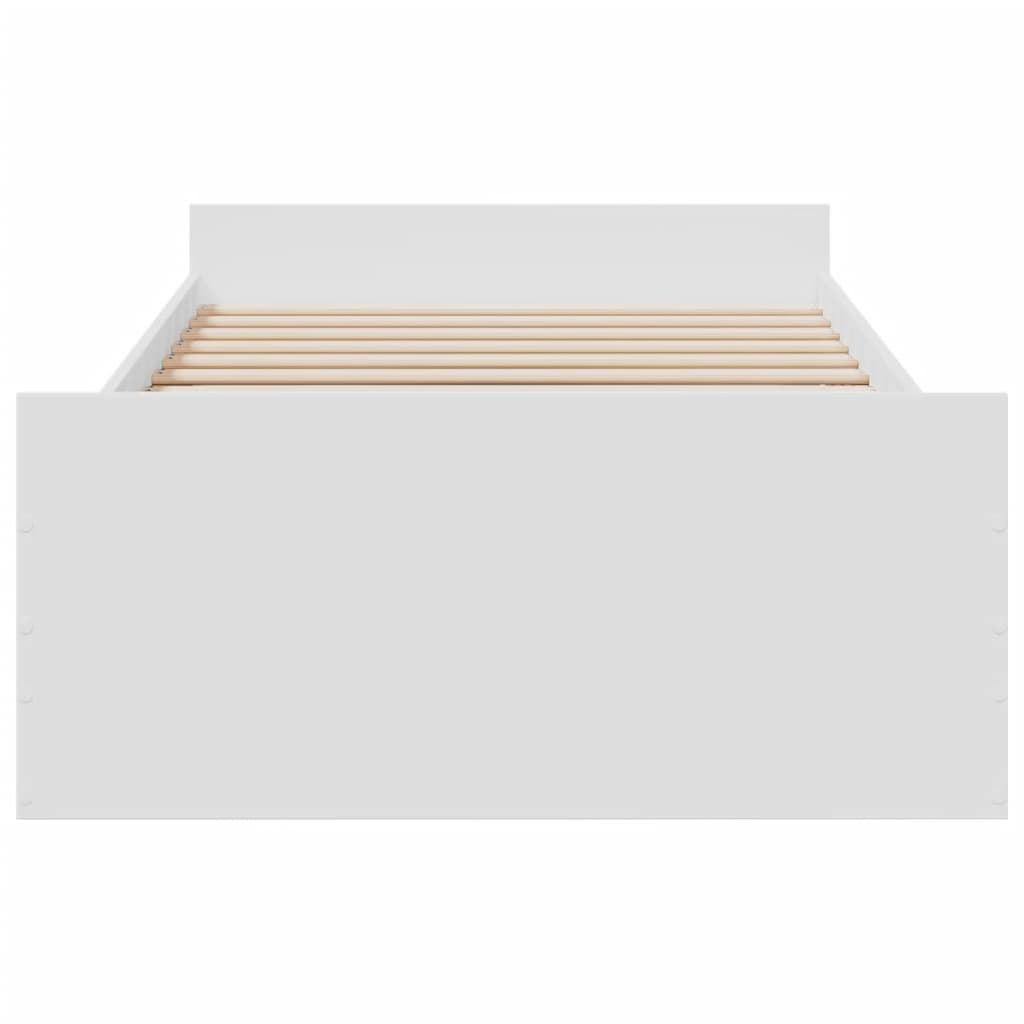 Cadre de lit avec tiroirs sans matelas blanc 90x190 cm - XIOS