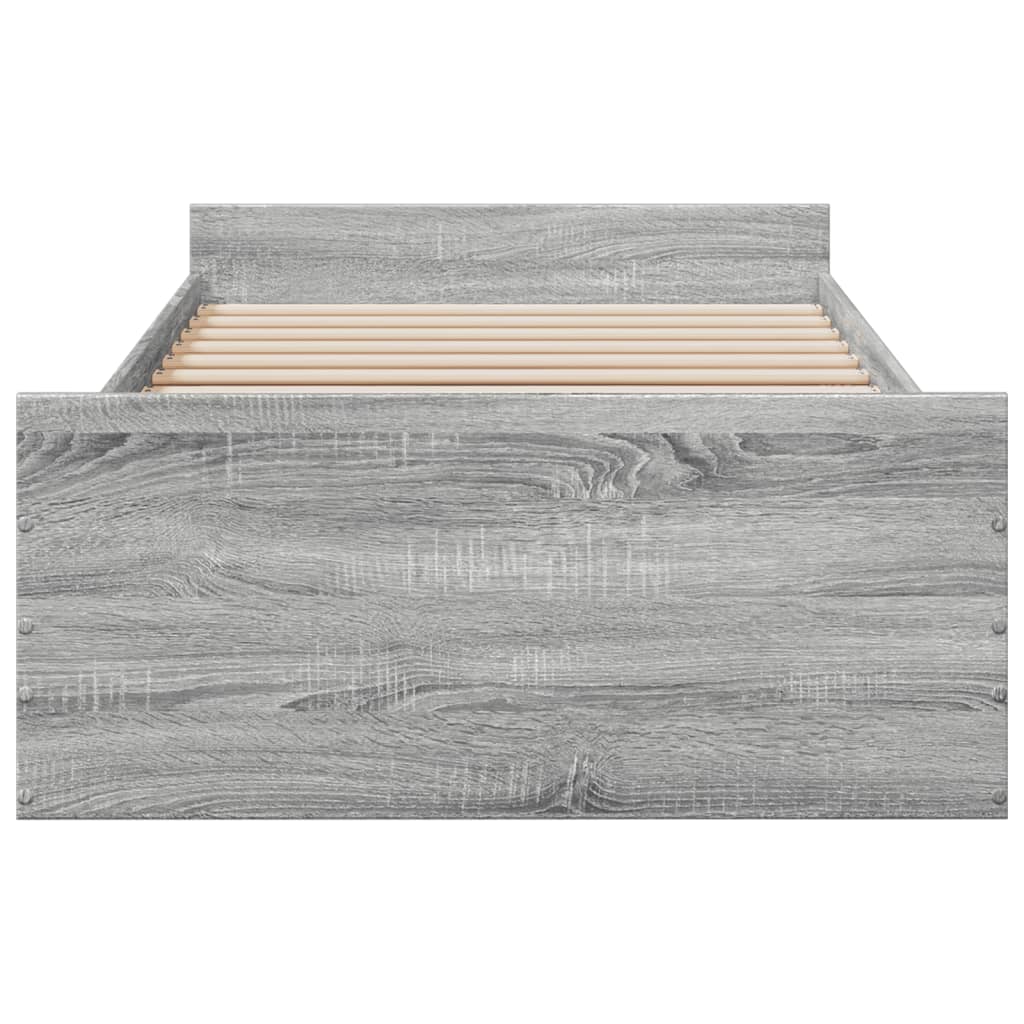 Cadre de lit avec tiroirs sans matelas sonoma gris 75x190 cm - XIOS