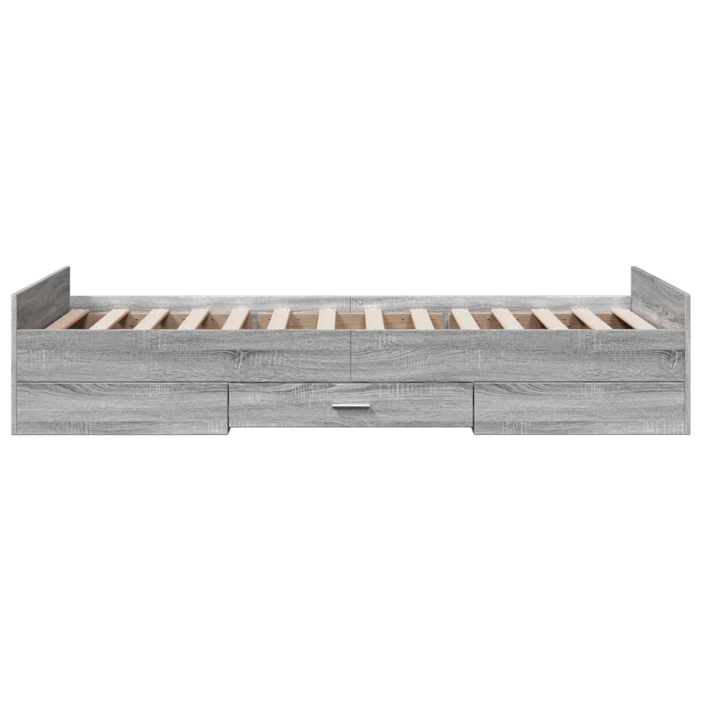 Cadre de lit avec tiroirs sans matelas sonoma gris 75x190 cm - XIOS