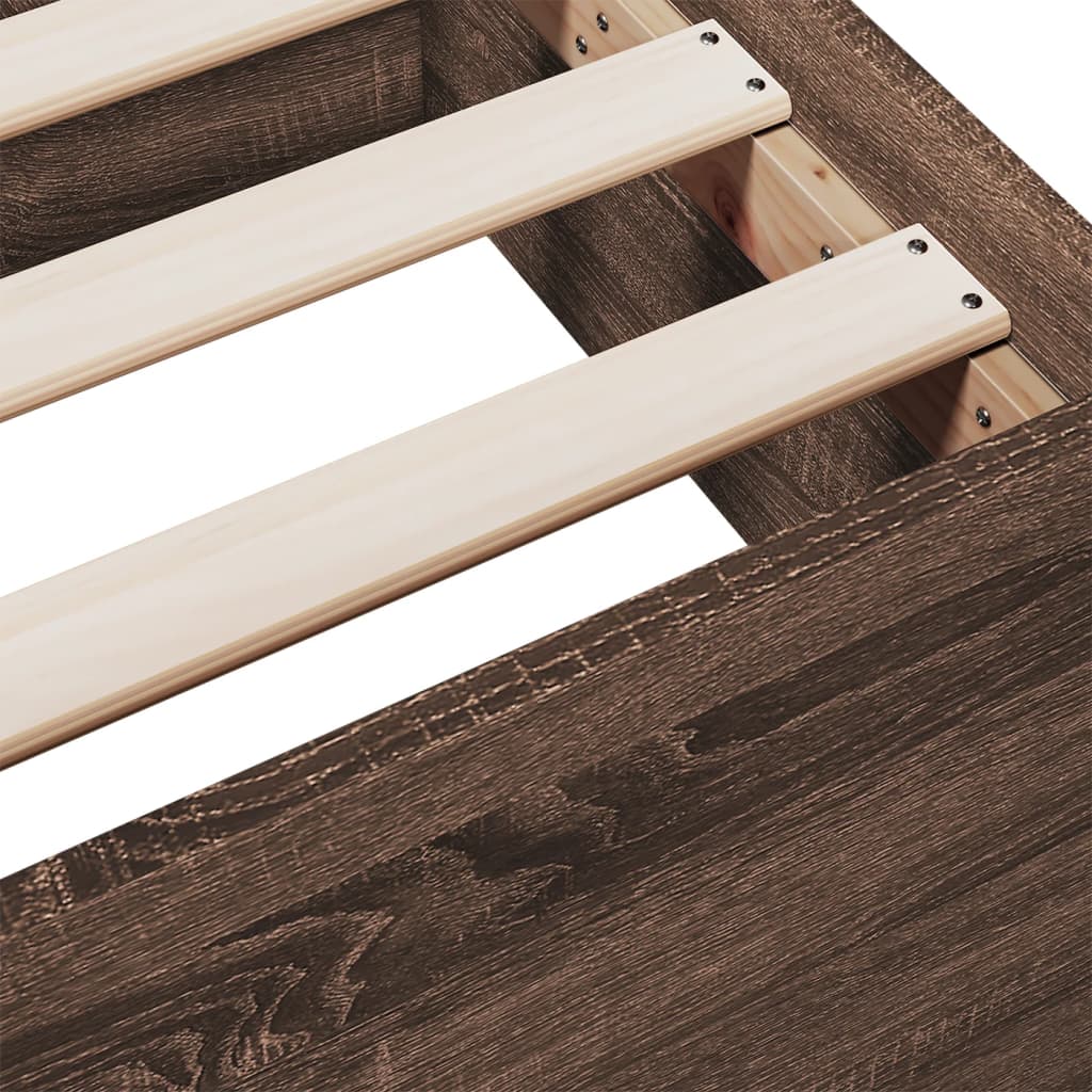 Cadre de lit avec tiroirs sans matelas chêne marron 75x190 cm - XIOS