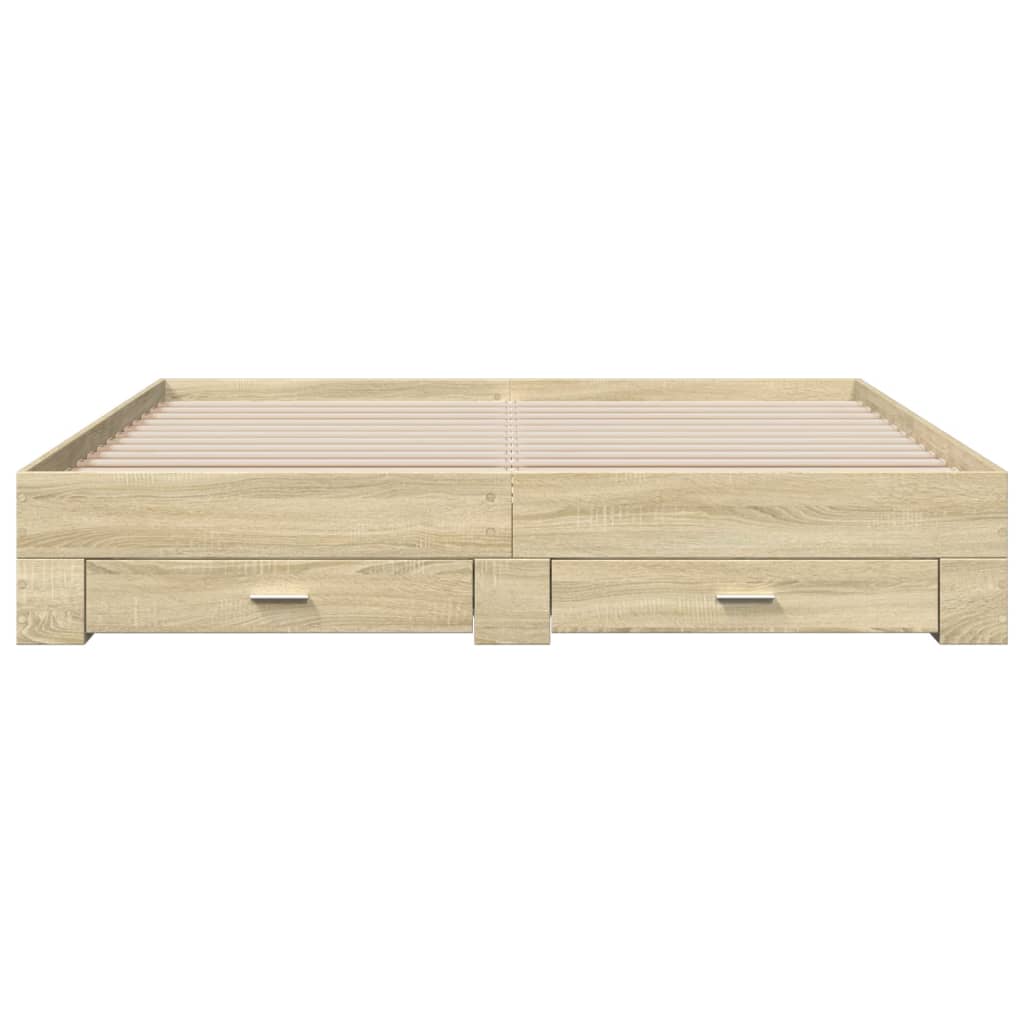 Cadre de lit avec tiroirs sans matelas chêne sonoma 200x200 cm - XIOS