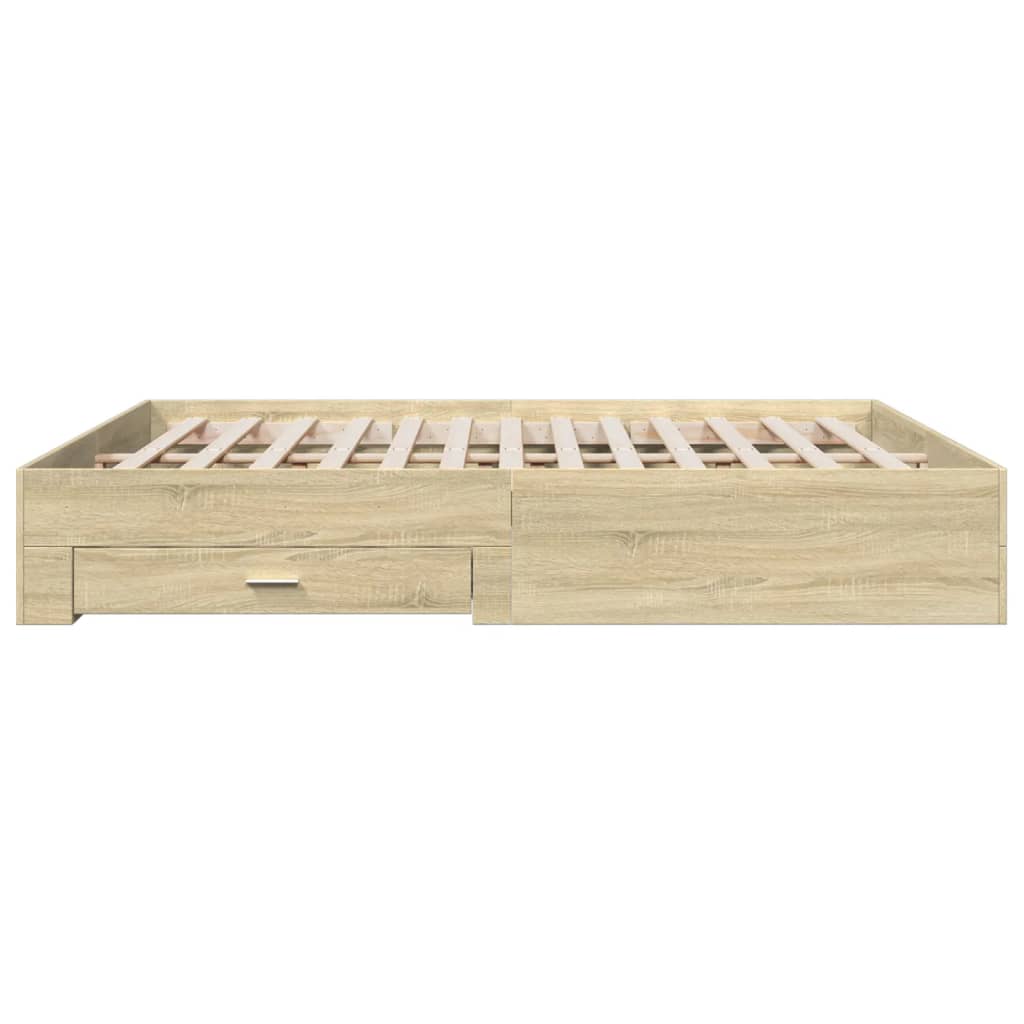 Cadre de lit avec tiroirs sans matelas chêne sonoma 200x200 cm - XIOS
