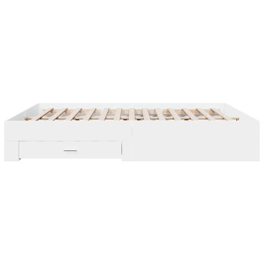 Cadre de lit avec tiroirs sans matelas blanc 180x200 cm - XIOS