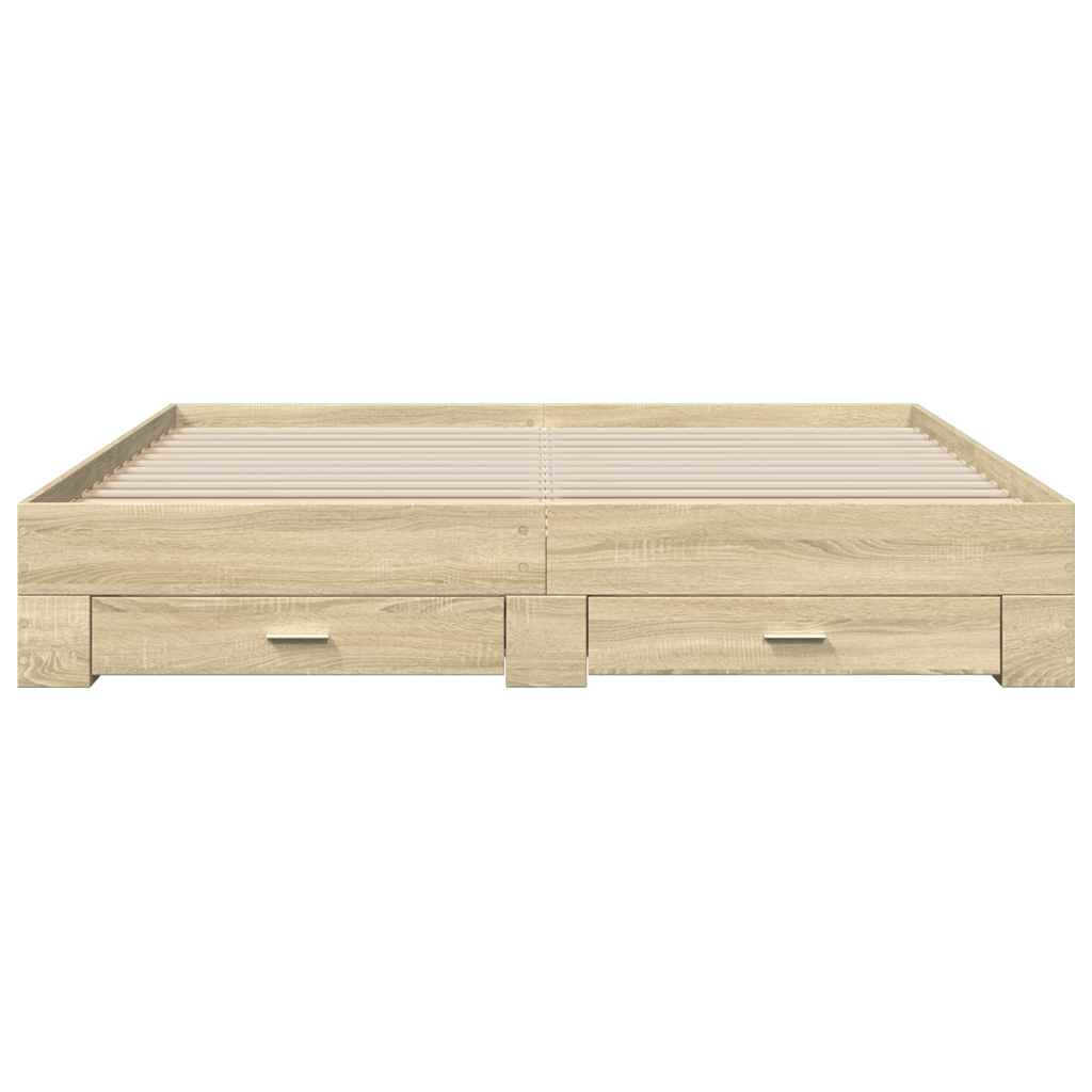 Cadre de lit avec tiroirs sans matelas chêne sonoma 180x200 cm - XIOS