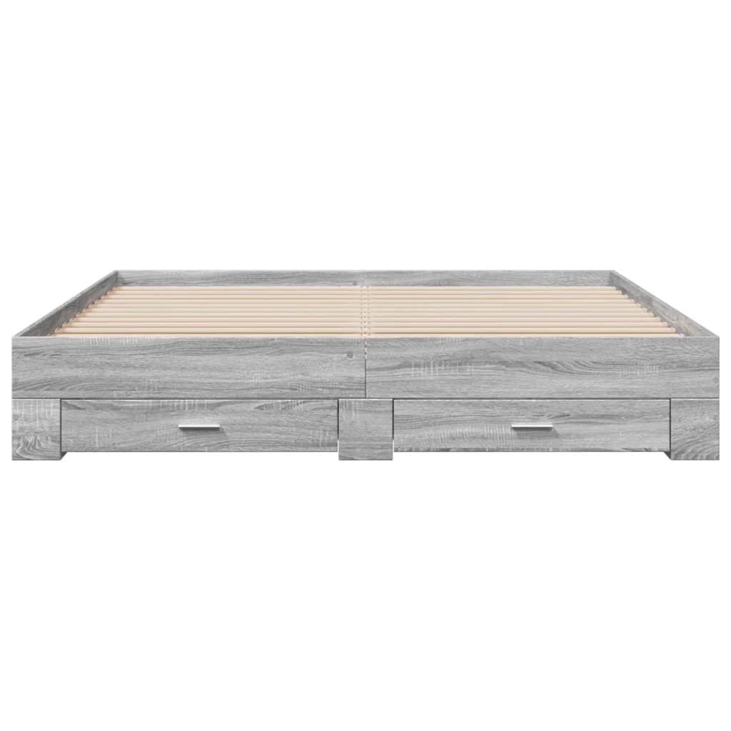 Cadre de lit avec tiroirs sans matelas sonoma gris 180x200 cm - XIOS