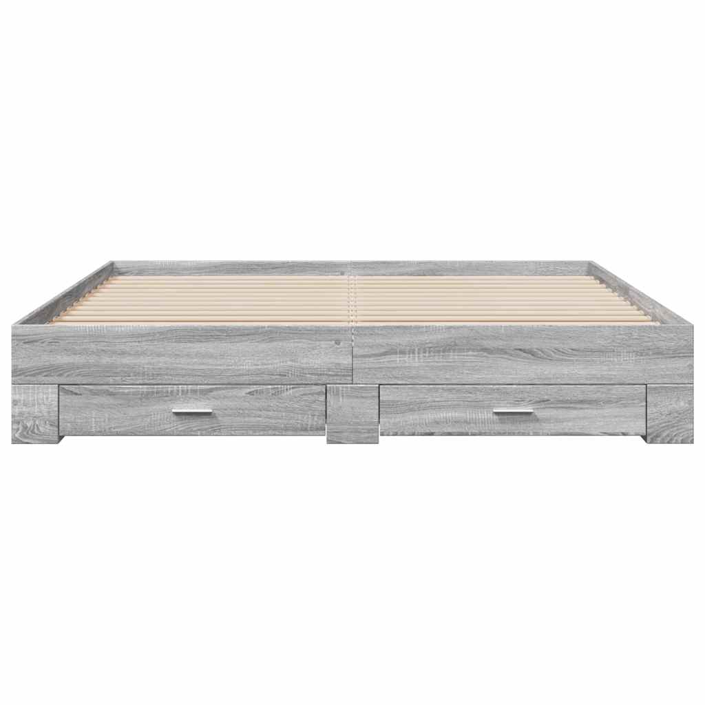 Cadre de lit avec tiroirs sans matelas sonoma gris 180x200 cm - XIOS