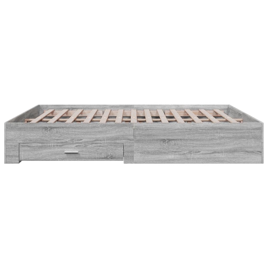 Cadre de lit avec tiroirs sans matelas sonoma gris 180x200 cm - XIOS