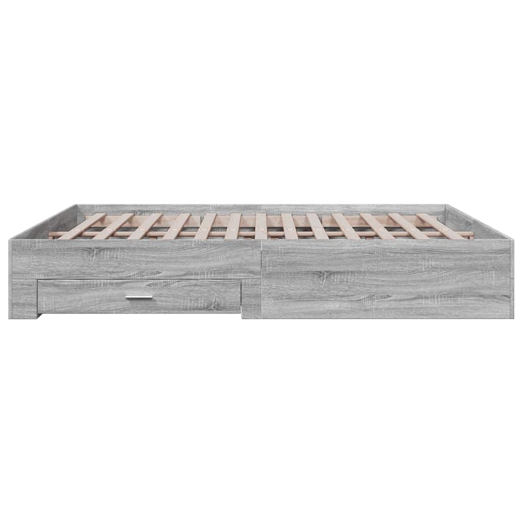 Cadre de lit avec tiroirs sans matelas sonoma gris 180x200 cm - XIOS
