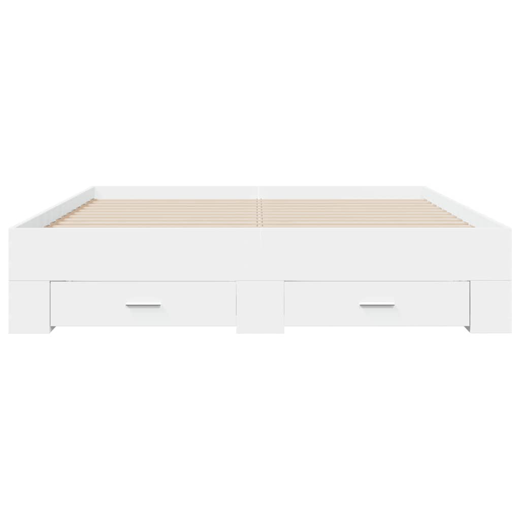 Cadre de lit avec tiroirs sans matelas blanc 160x200 cm - XIOS