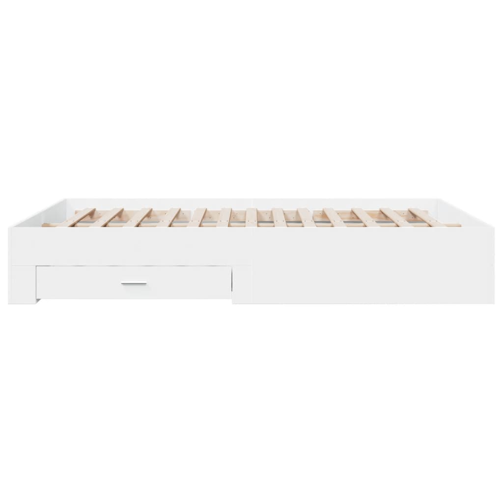 Cadre de lit avec tiroirs sans matelas blanc 160x200 cm - XIOS
