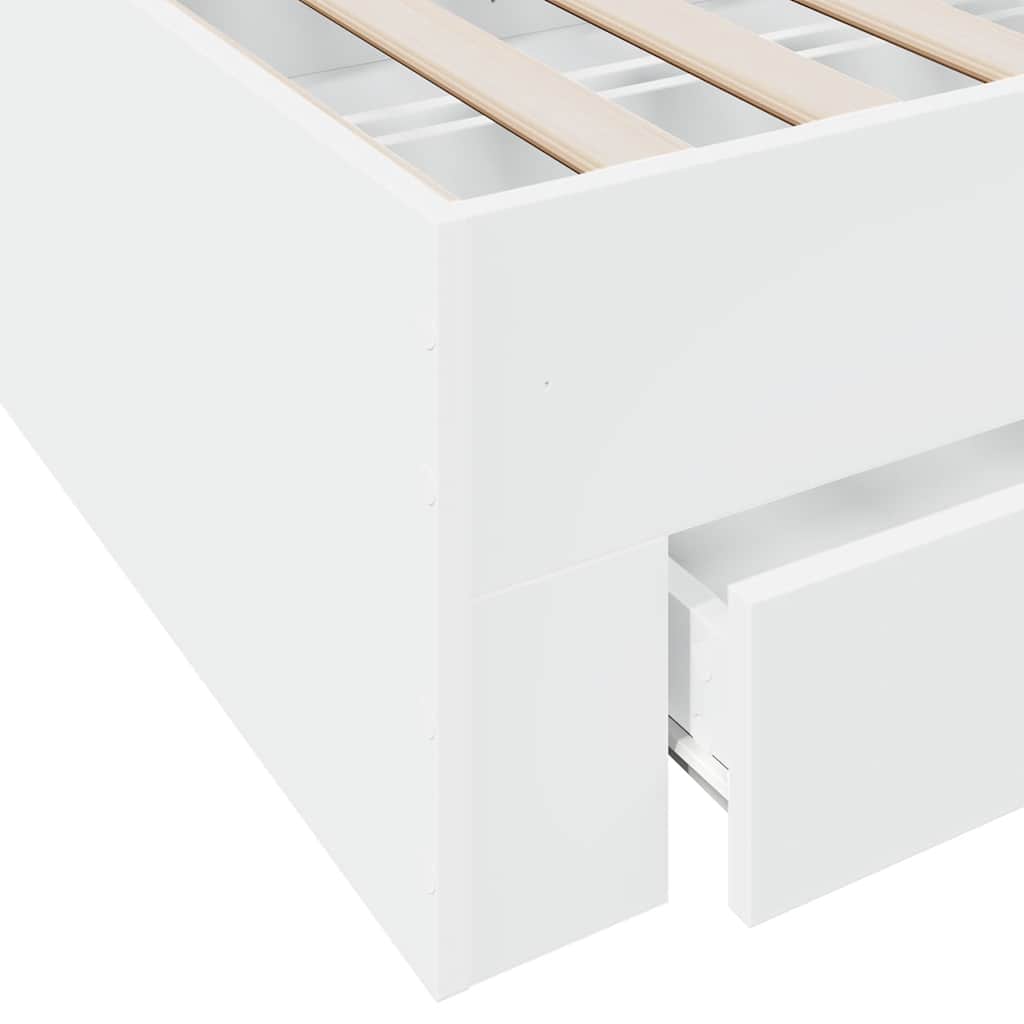 Cadre de lit avec tiroirs sans matelas blanc 160x200 cm - XIOS