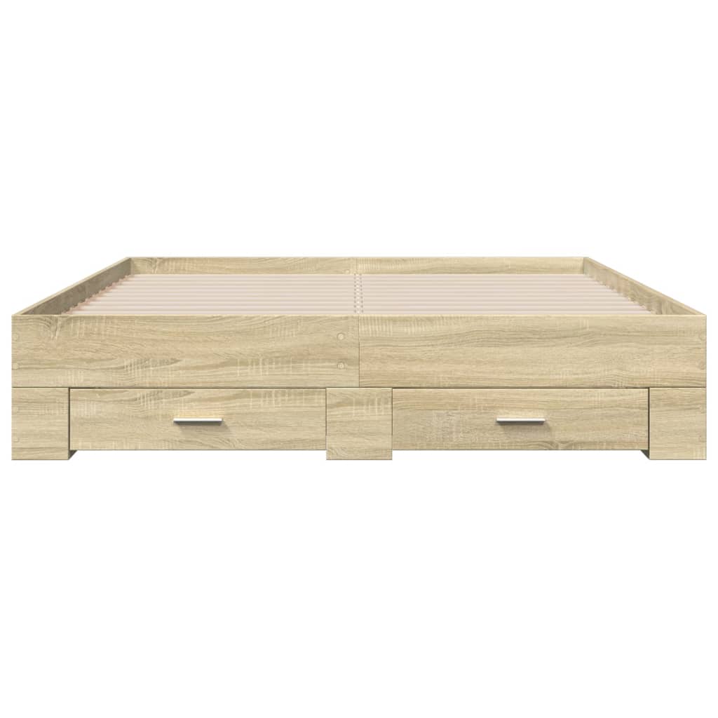 Cadre de lit avec tiroirs sans matelas chêne sonoma 160x200 cm - XIOS