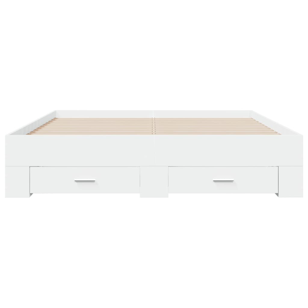 Cadre de lit avec tiroirs sans matelas blanc 150x200 cm - XIOS