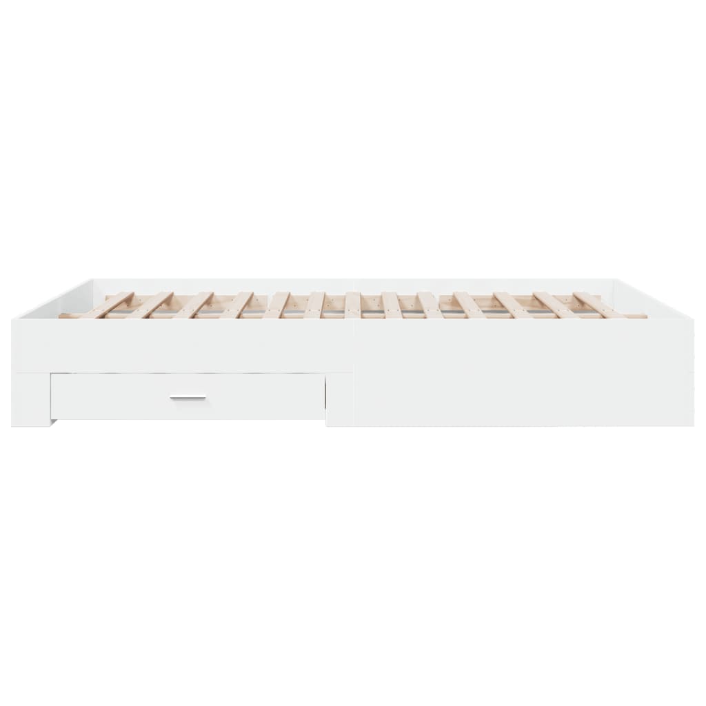 Cadre de lit avec tiroirs sans matelas blanc 150x200 cm - XIOS