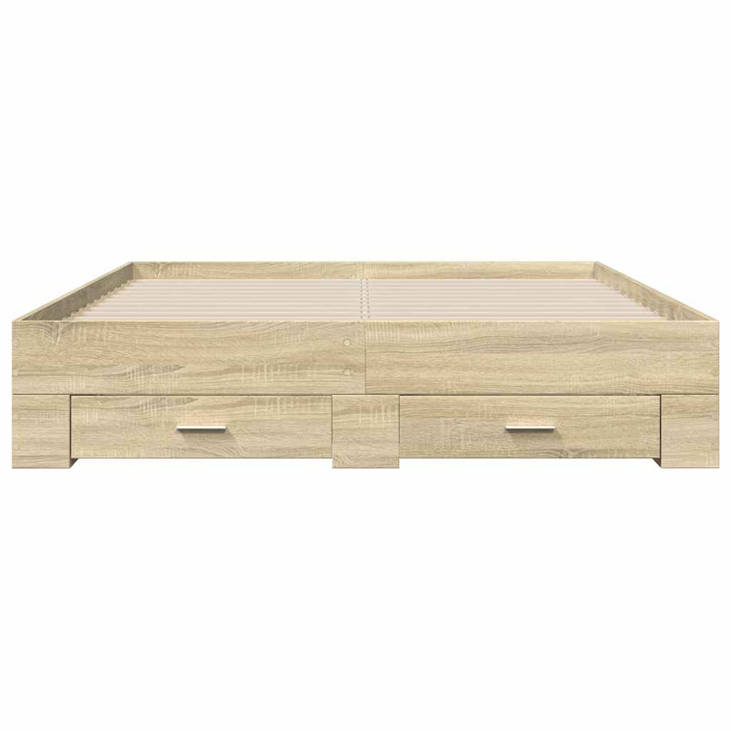 Cadre de lit avec tiroirs sans matelas chêne sonoma 150x200 cm - XIOS