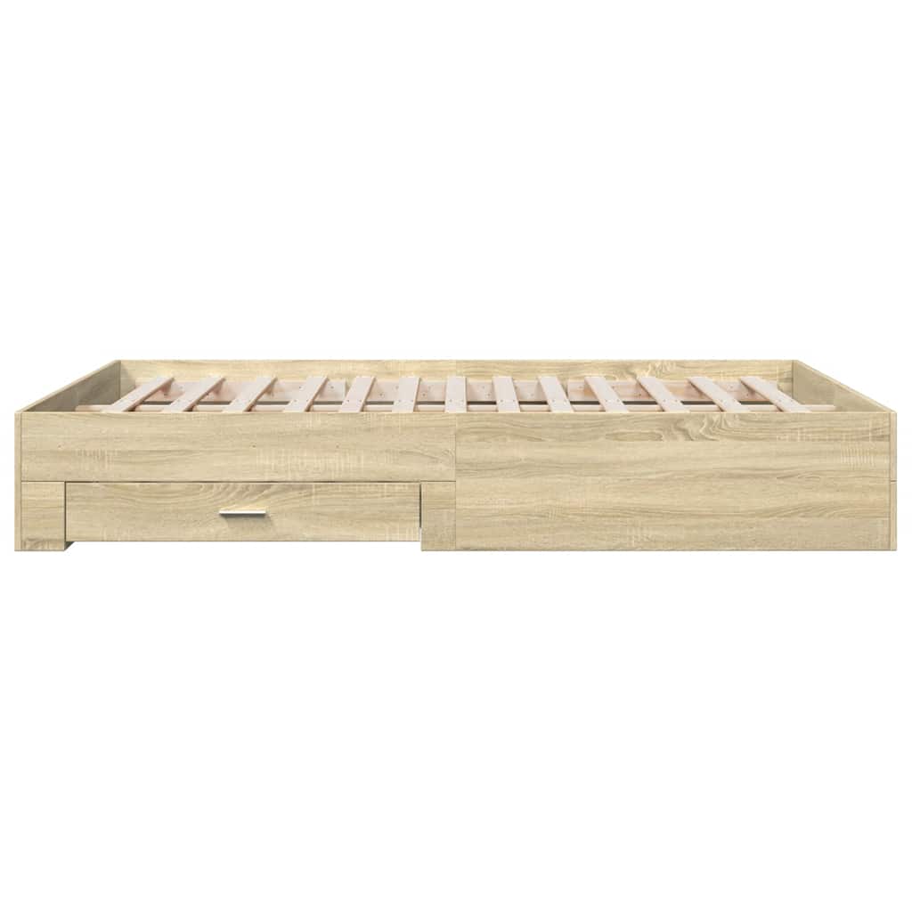 Cadre de lit avec tiroirs sans matelas chêne sonoma 150x200 cm - XIOS