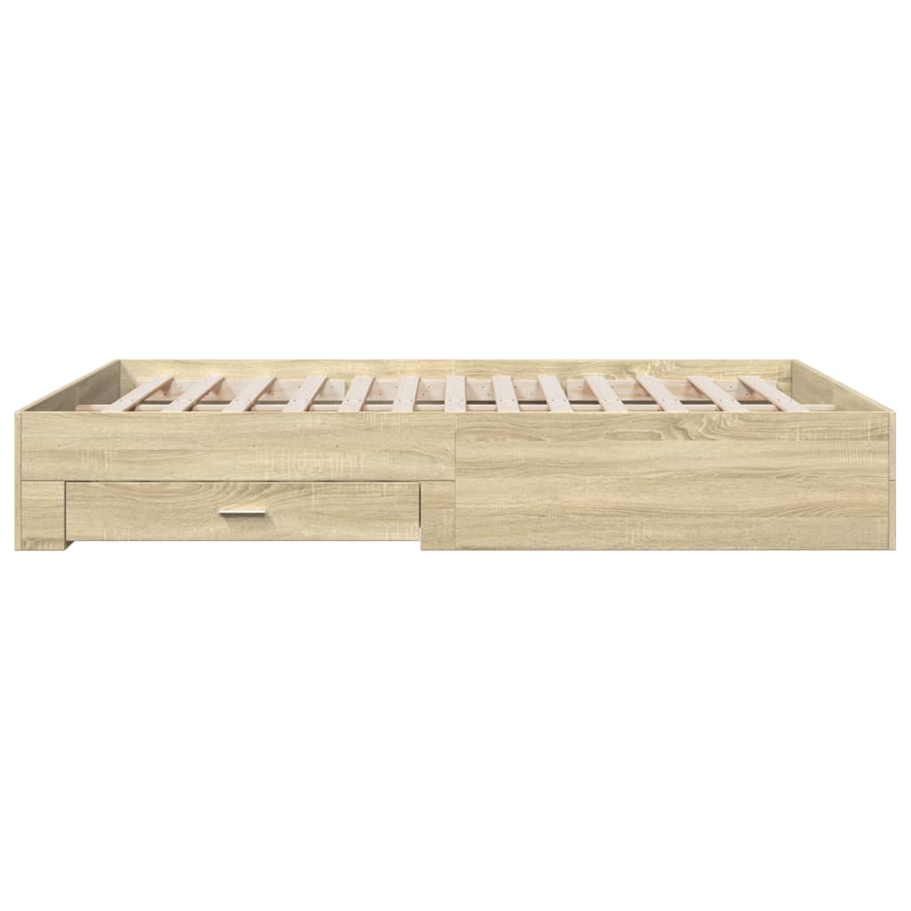 Cadre de lit avec tiroirs sans matelas chêne sonoma 150x200 cm - XIOS