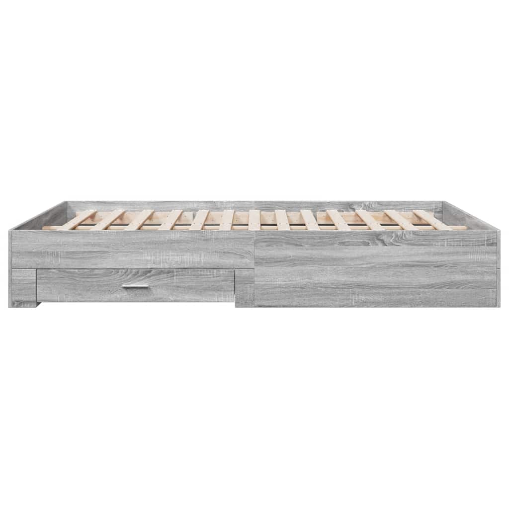 Cadre de lit avec tiroirs sans matelas sonoma gris 150x200 cm - XIOS