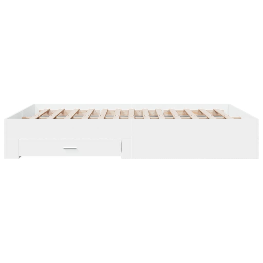 Cadre de lit avec tiroirs sans matelas blanc 140x200 cm - XIOS