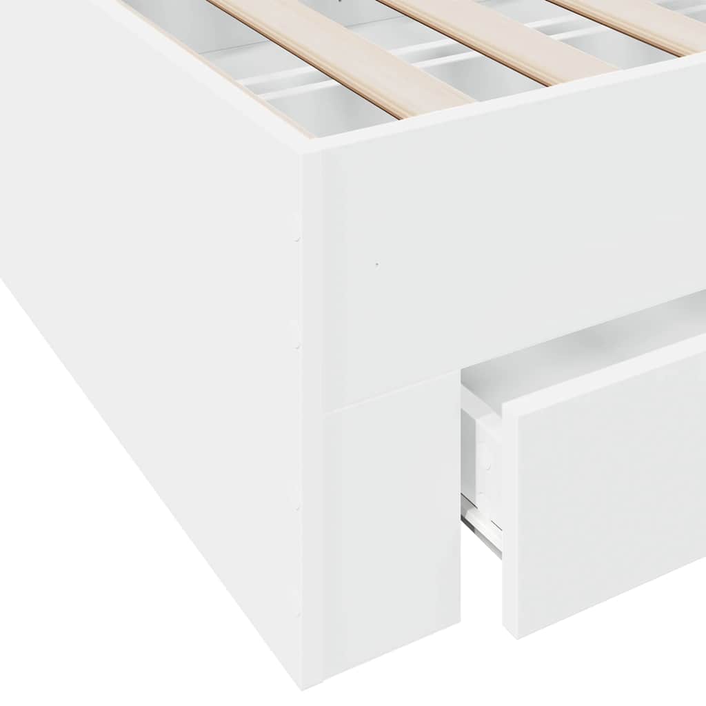 Cadre de lit avec tiroirs sans matelas blanc 140x200 cm - XIOS