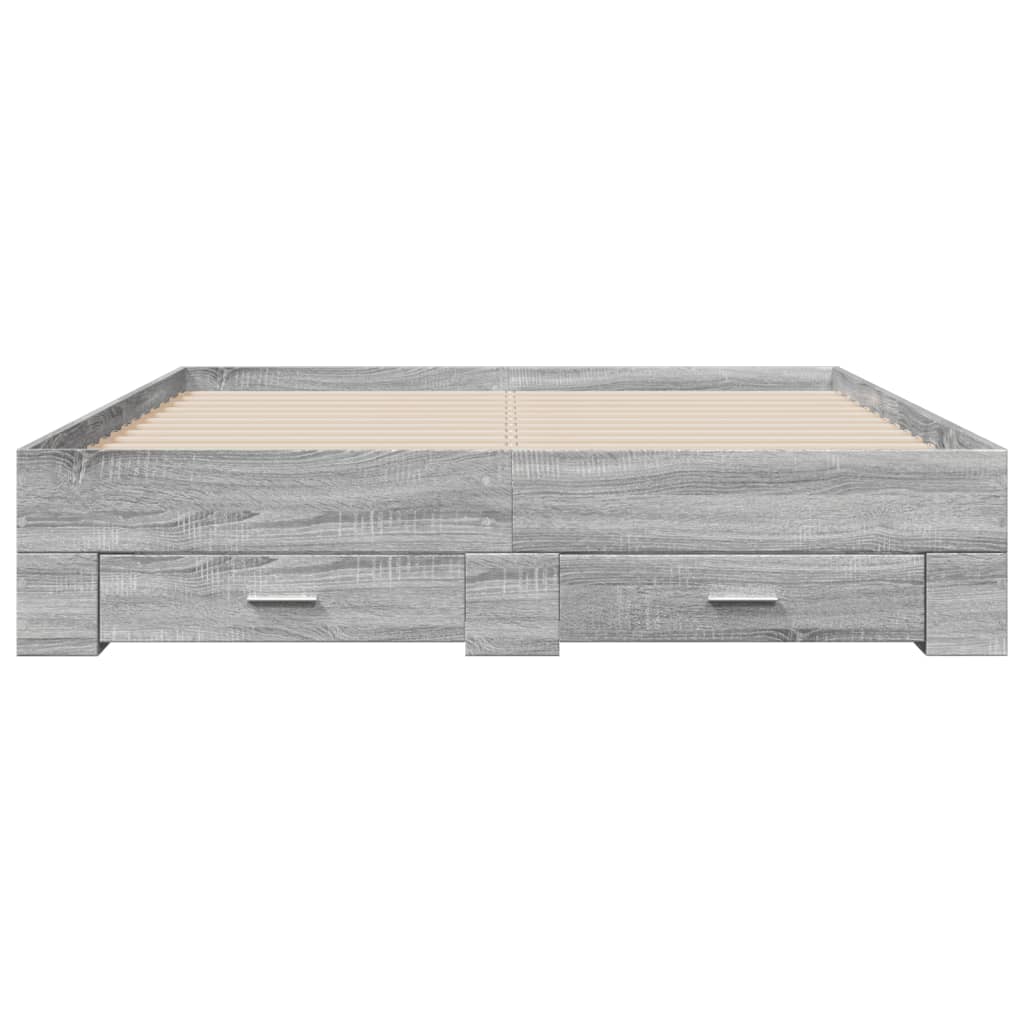 Cadre de lit avec tiroirs sans matelas sonoma gris 140x200 cm - XIOS
