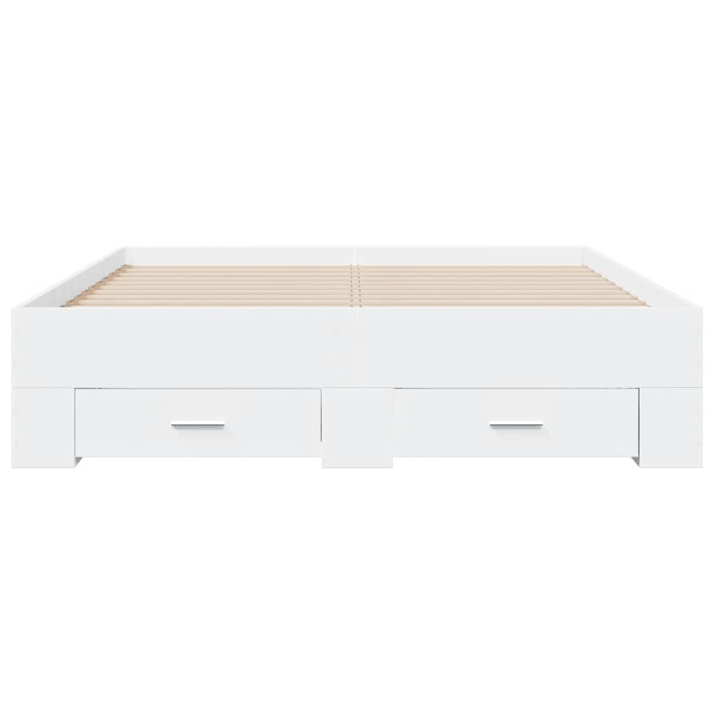 Cadre de lit avec tiroirs sans matelas blanc 120x200 cm - XIOS