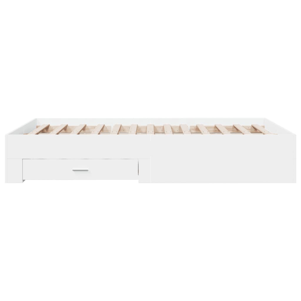 Cadre de lit avec tiroirs sans matelas blanc 120x200 cm - XIOS