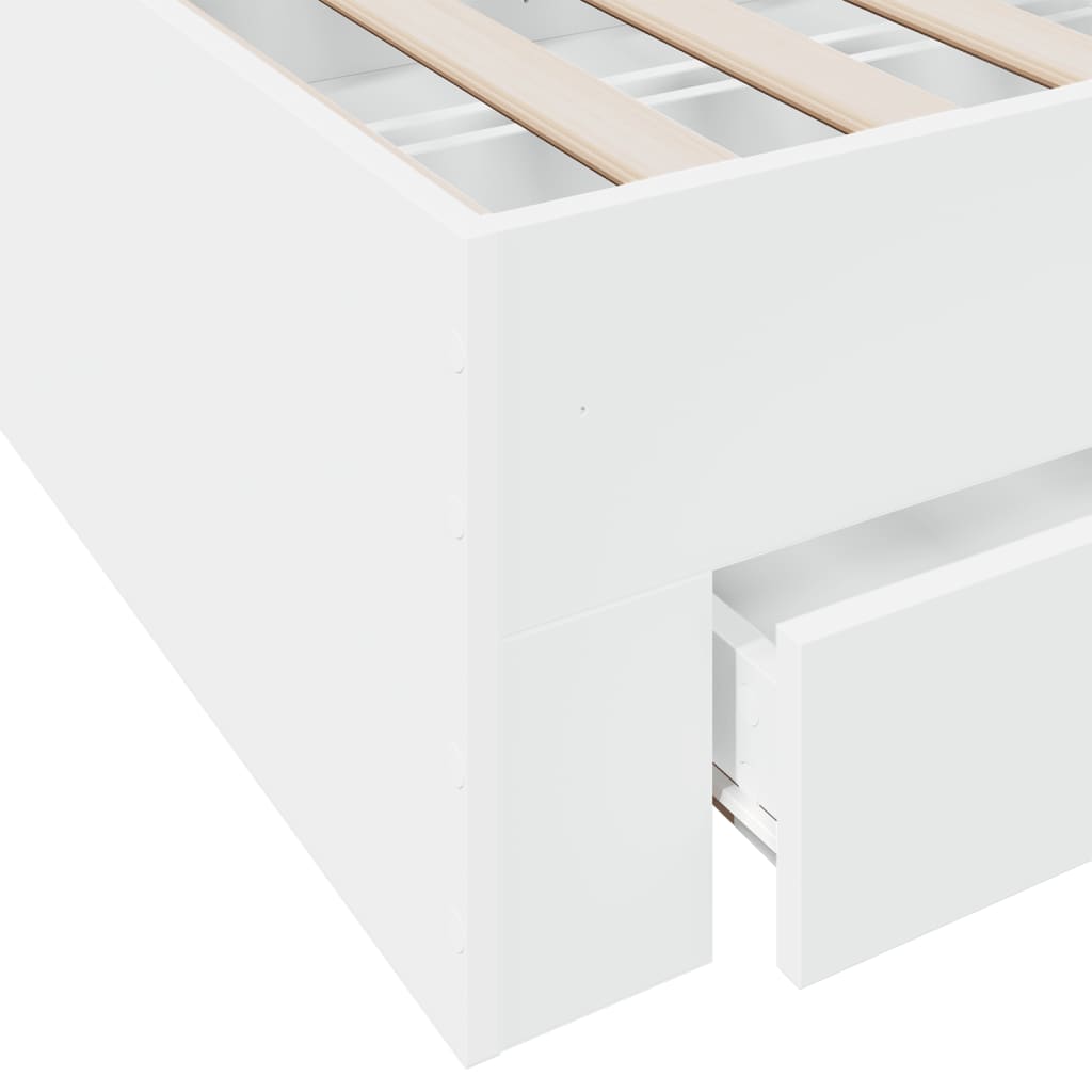 Cadre de lit avec tiroirs sans matelas blanc 120x200 cm - XIOS