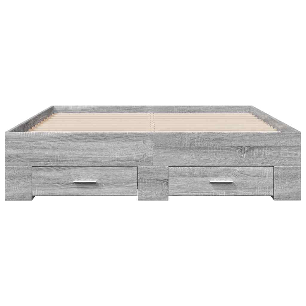 Cadre de lit avec tiroirs sans matelas sonoma gris 120x200 cm - XIOS
