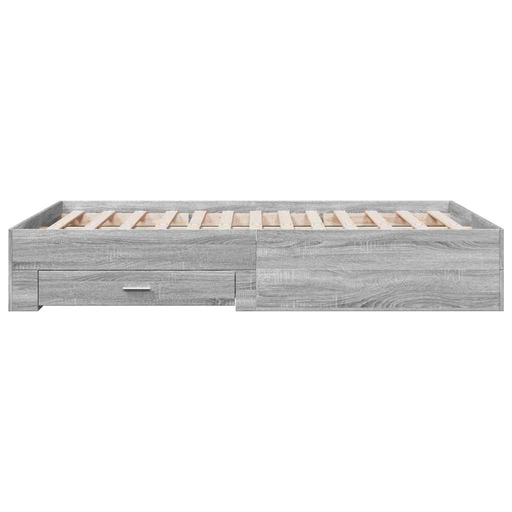 Cadre de lit avec tiroirs sans matelas sonoma gris 120x200 cm - XIOS