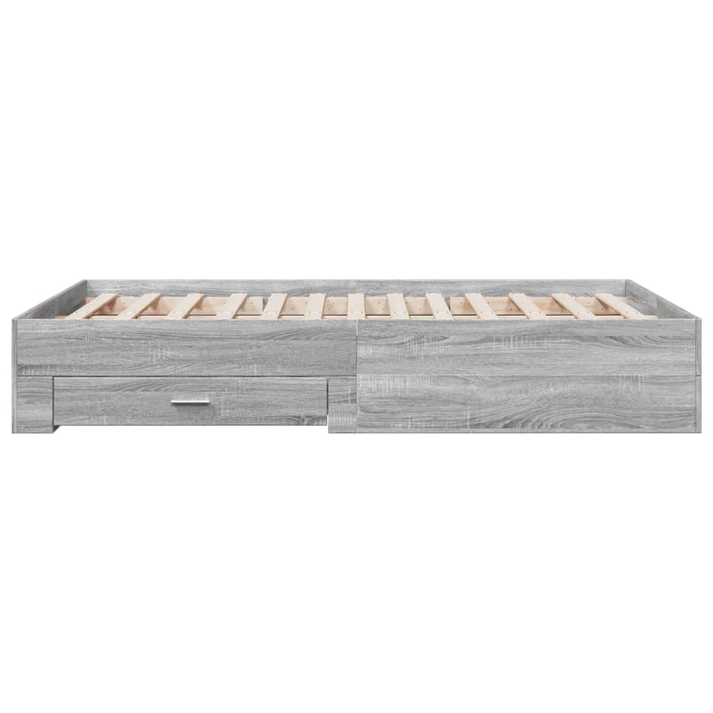 Cadre de lit avec tiroirs sans matelas sonoma gris 120x200 cm - XIOS