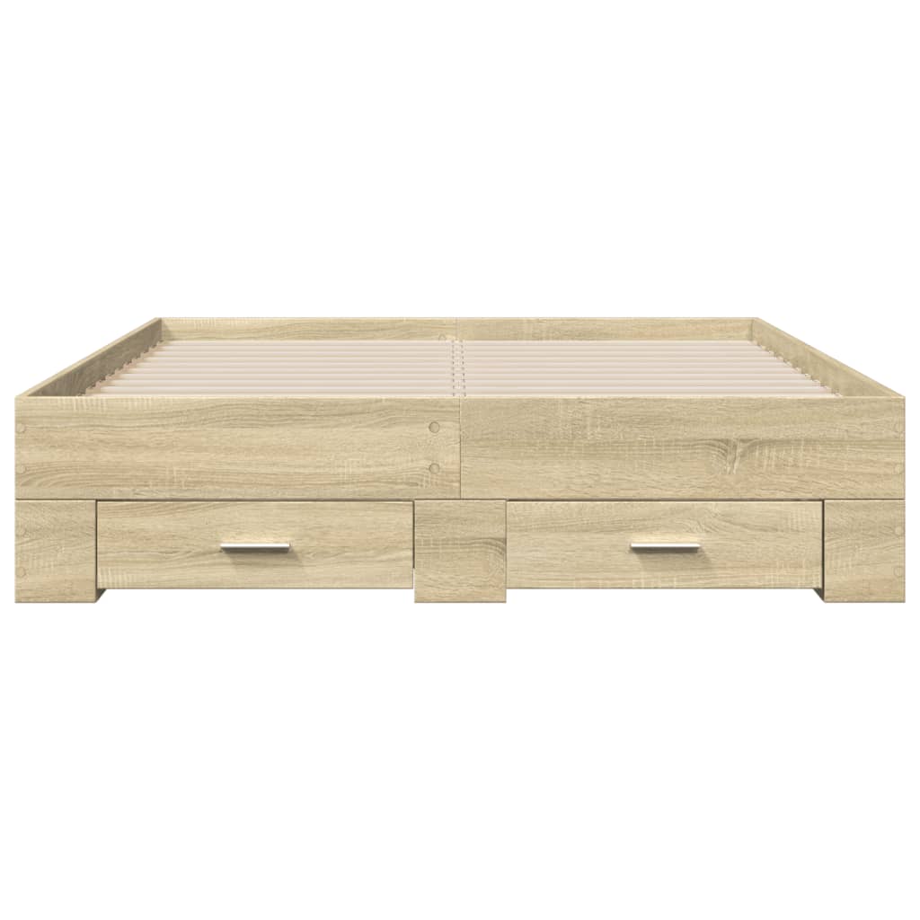 Cadre de lit avec tiroirs sans matelas chêne sonoma 140x190 cm - XIOS