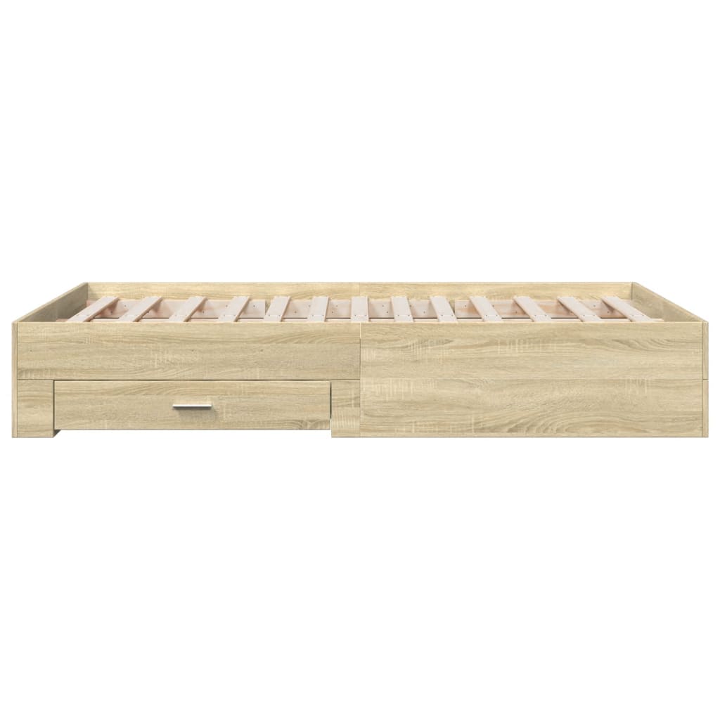 Cadre de lit avec tiroirs sans matelas chêne sonoma 140x190 cm - XIOS