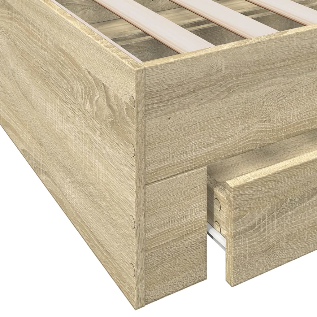 Cadre de lit avec tiroirs sans matelas chêne sonoma 140x190 cm - XIOS