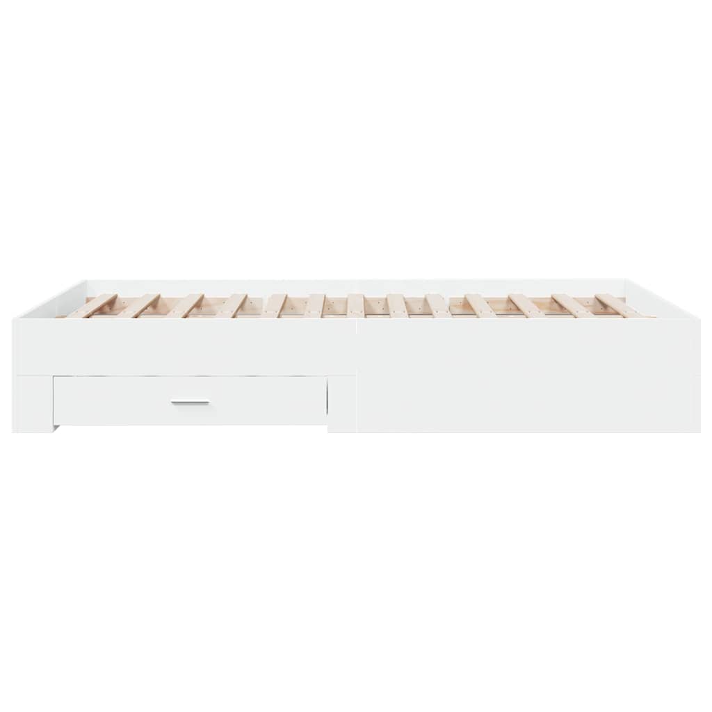Cadre de lit avec tiroirs sans matelas blanc 135x190 cm - XIOS