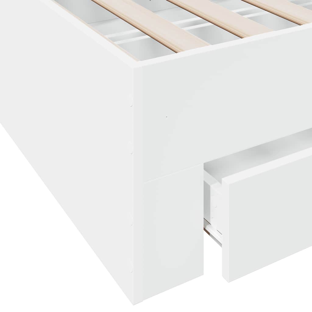 Cadre de lit avec tiroirs sans matelas blanc 135x190 cm - XIOS